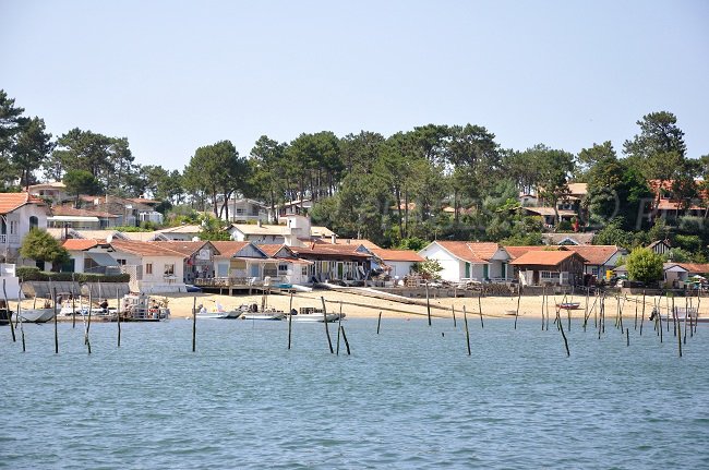 Oyster huts in the Bay of Arcachon in France