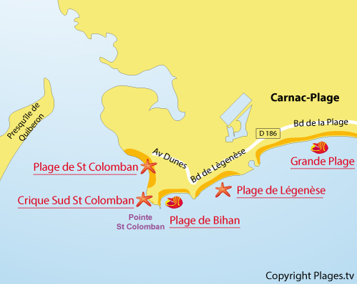 Carte des criques sud de St Colomban à Carcan