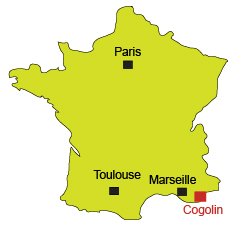 Mappa di Cogolin in Francia