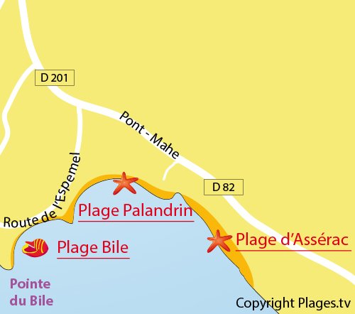 Map of Bile Beach in Pénestin