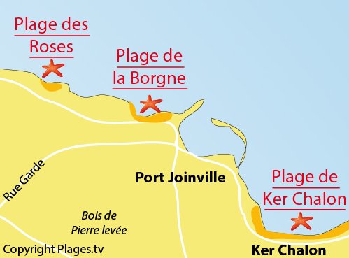 Map of Roses Beach - Ile d'Yeu