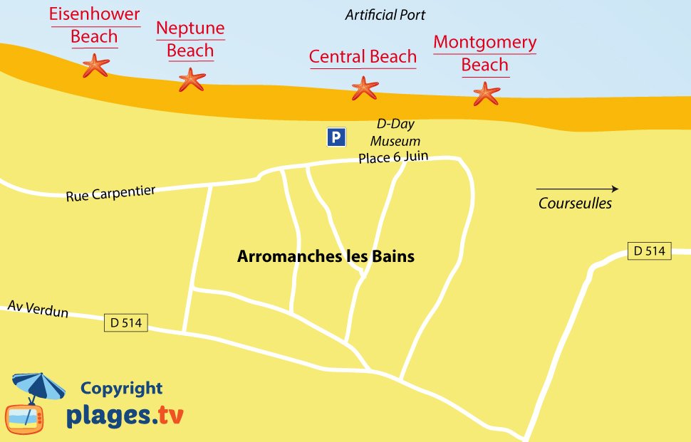 Beaches in Arromanches-les-Bains France (14) - Seaside resort of ...