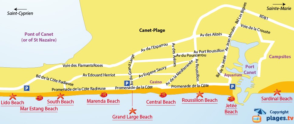 Beaches in Canet-en-Roussillon France (66) - Seaside resort of Canet-en ...