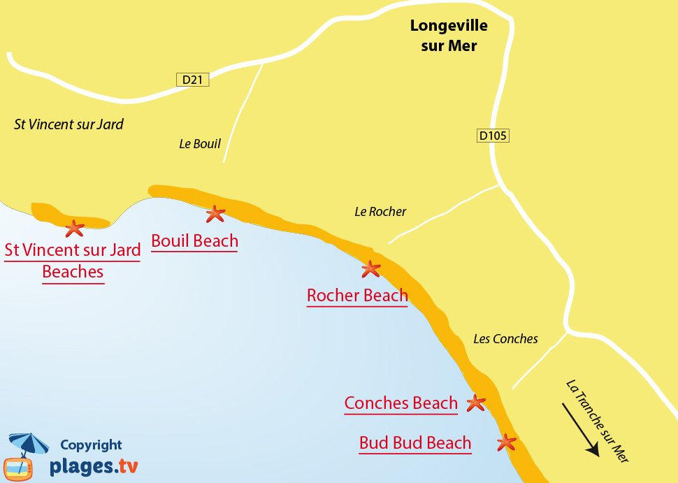 Beaches in Longeville-sur-Mer France (85) - Seaside resort of ...