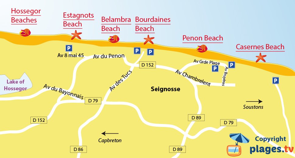 Estagnots Beach in Seignosse - Landes - France - Plages.tv