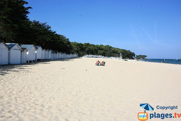 Cabines de bains sur la plage des Sableaux - Noirmoutier