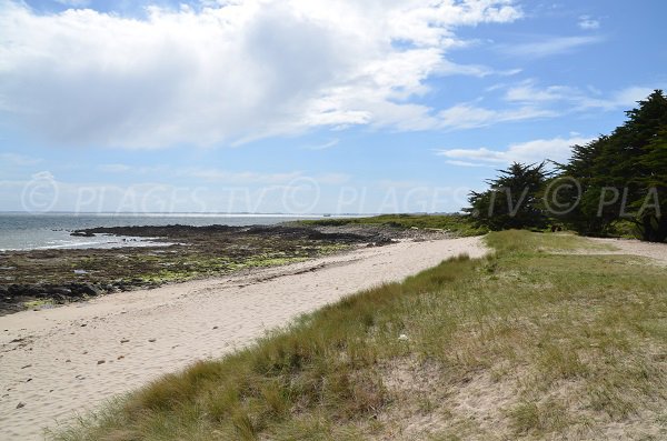 South beach of La Trinité sur Mer at low tide