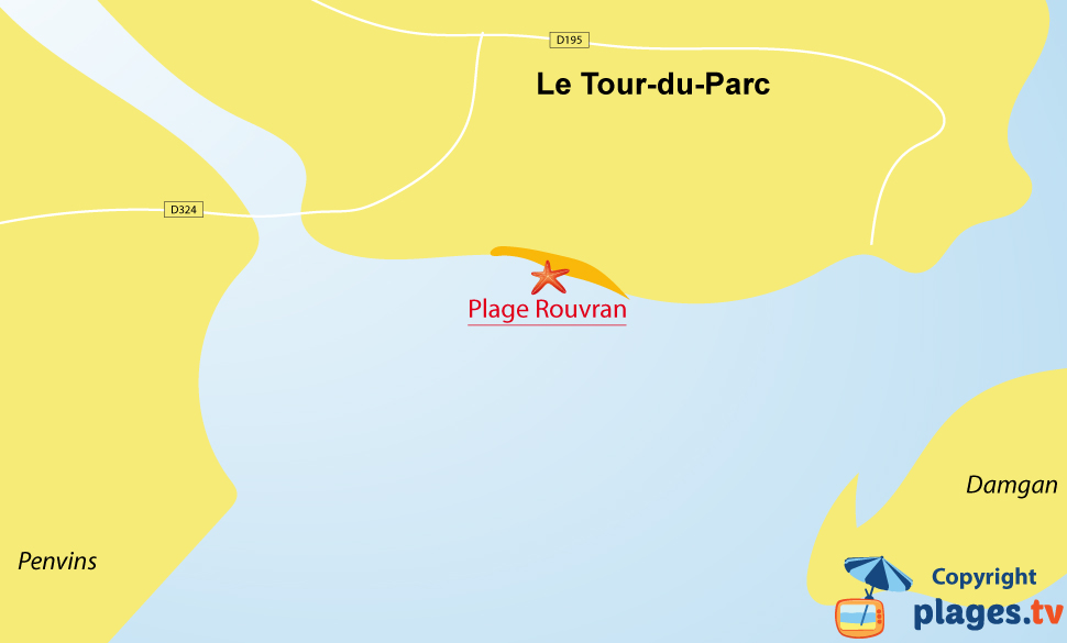 Plan des plages Le Tour du Parc en Bretagne